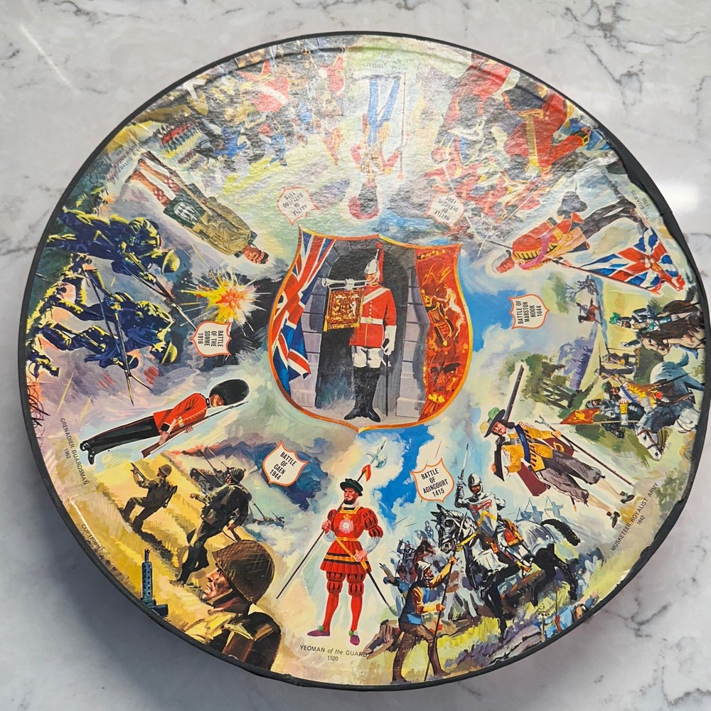 Vintage 60s Springbok Round Jigsaw Puzzle British Military History 500+ Pieces